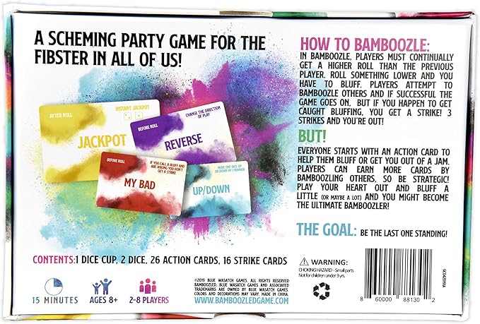 Bamboozled - A Hilariously Fun Bluffing Dice & Card Game. Family-Friendly Party Game for Kids, Teens & Adults. Fast and Easy to Learn-CubbioJoy