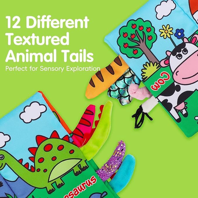 2 PCS High Contrast Crinkle Baby Books 0-6 Months Interactive Sensory Baby Toys 9-12 Month Montessori Activities Touch Feel Infant Book 0-3-6 Month Car Seat Travel Essentials Newborn Development Gift-CubbioJoy