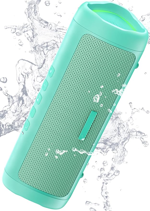 Bluetooth Speaker with HD Sound, Portable Wireless, IPX5 Waterproof, Up to 20H Playtime, TWS Pairing, BT5.3, for Home/Party/Outdoor/Beach, Stocking Stuffers, White Elephant Gifts for Adults (Teal)-CubbioJoy