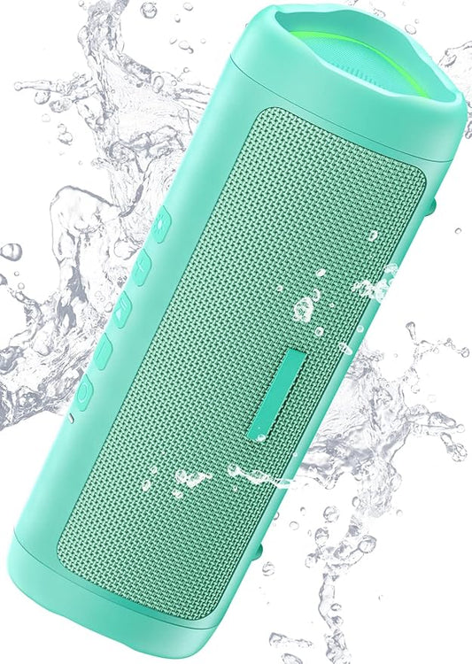 Bluetooth Speaker with HD Sound, Portable Wireless, IPX5 Waterproof, Up to 20H Playtime, TWS Pairing, BT5.3, for Home/Party/Outdoor/Beach, Stocking Stuffers, White Elephant Gifts for Adults (Teal)-CubbioJoy