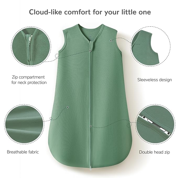 JELLYMONI Baby Sleep Sack 12-18 Months 100% Cotton Wearable Blanket, 0.5 TOG Soft Lightweight Toddler Sleeping Sack 3 Pack 2-Way Zipper Newborn Sleep Sacks-CubbioJoy