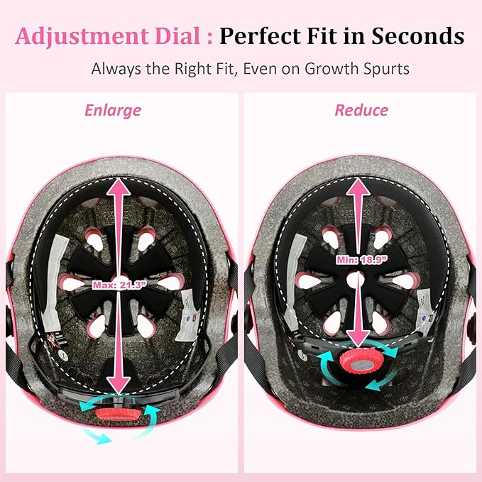 KAMUGO Kids Adjustable Helmet, with Sports Protective Gear Set Knee Elbow Wrist Pads for Toddler Age 2-8 Boys Girls, Bike Skateboard Hoverboard Scooter Rollerblading Helmet Set-CubbioJoy