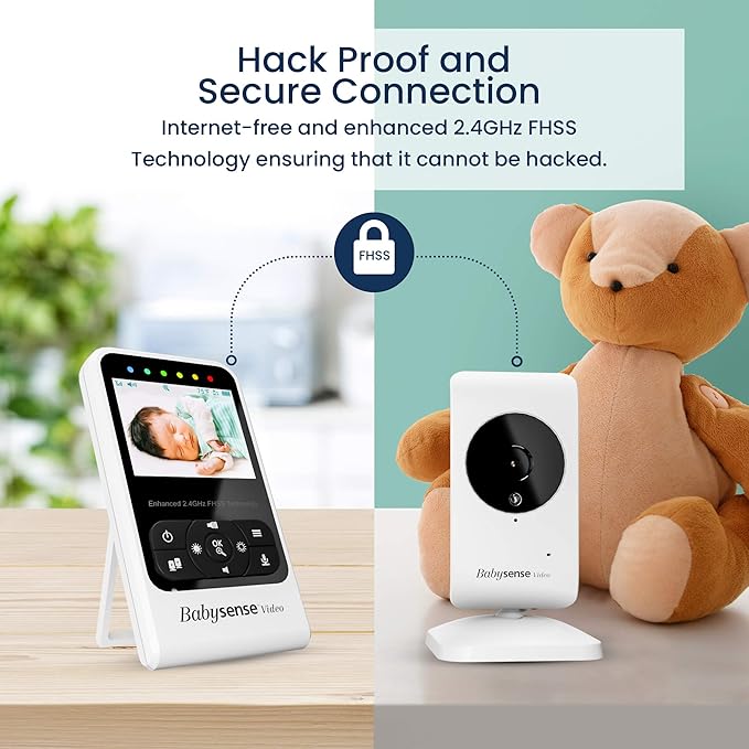 Babysense Video & Breathing Movement Monitor - Video Baby Monitor with Breathing Motion Detection & Alerts Bundle Pack - Video Monitor V24R with Babysense 7 Under-The-Mattress Sleep Monitor-CubbioJoy