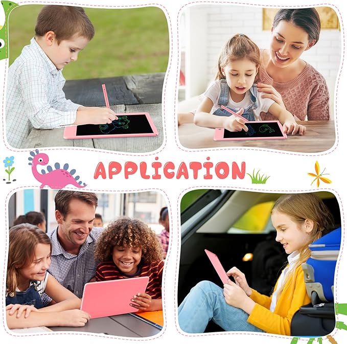 Decute Kids Toys LCD Writing Tablet with Stylus, 8.5 Inch Erasable Toddlers Doodle Board, Reusable Drawing Pad for Kids, Educational Christmas Birthday Gift for 3 4 5 6 7 8 Girls Boys Toddler Pink-CubbioJoy