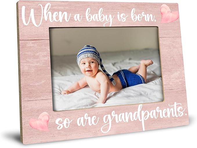 Baby Picture Frame, Ultrasound Picture Frames, When a Baby is Born So is a Grandparents, New Grandparents Gifts First Time 2025, Photo Frame 4x6(pink)-CubbioJoy