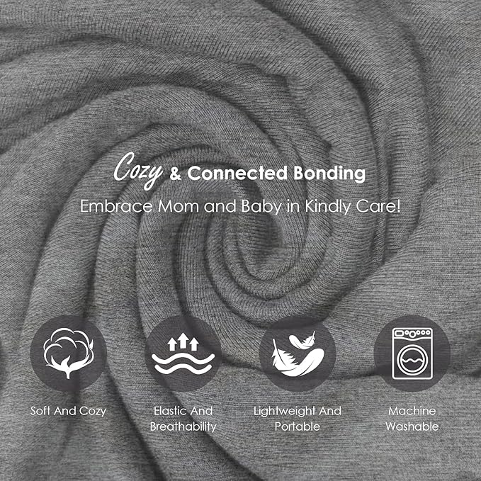 Baby Wrap Carrier, Lightweight Baby Wearing Wraps for Newborn and Infant, Soft Swaddle Holder Carrier, Cozy Baby Sling 7-35 lbs Grey-CubbioJoy