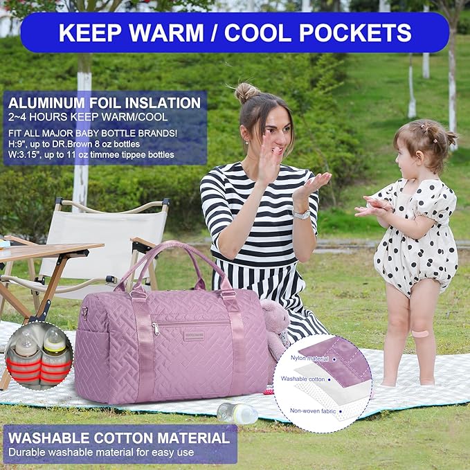 Diaper Bag Tote: Mommy Bag, Baby Bag for Boy and Girl, Mom Hospital Bag, Twins or 2 Kids Diapers Bag-CubbioJoy