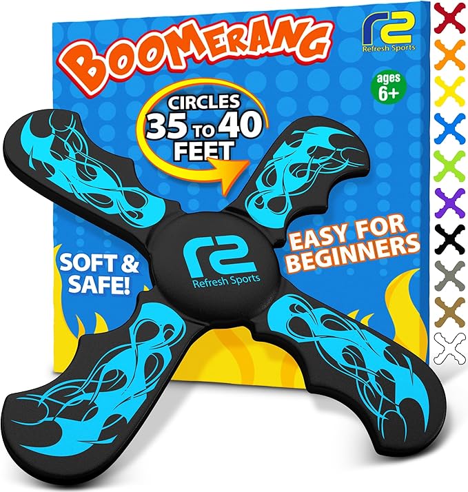 Boomerang Cool Toys For Ages 8-13 - Best 6 Year Old Boy Birthday Gift Soft Kid Toys For Boys & Girls to Play Indoors or Outdoors - Gift for Kids 6 7 8 9 10 11 12 & Up 7 Year Old Birthday Party Favor-CubbioJoy