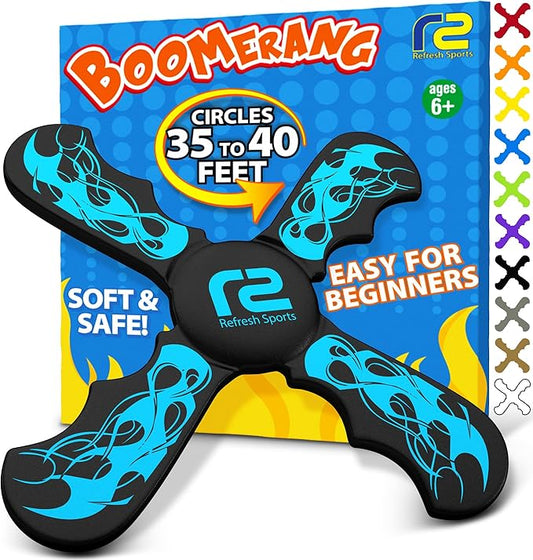 Boomerang Cool Toys For Ages 8-13 - Best 6 Year Old Boy Birthday Gift Soft Kid Toys For Boys & Girls to Play Indoors or Outdoors - Gift for Kids 6 7 8 9 10 11 12 & Up 7 Year Old Birthday Party Favor-CubbioJoy