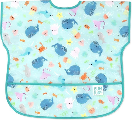 Bumkins Bibs - Toddler Bibs, Waterproof, Large for 1-3 Years, Short Sleeve-CubbioJoy