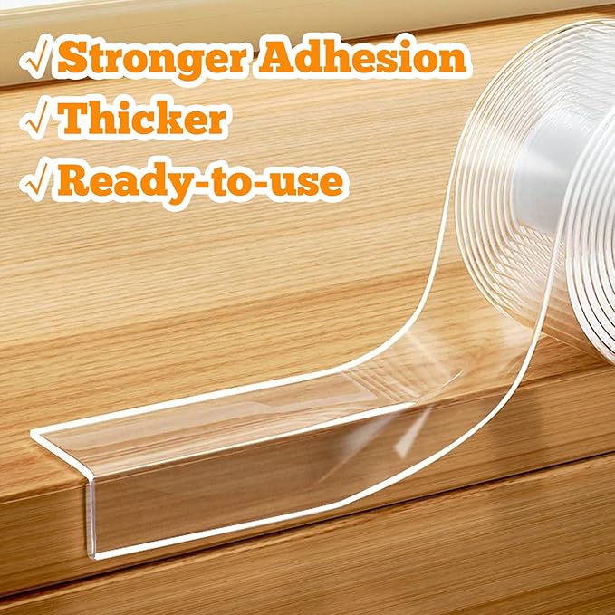 Clear Soft Corner Protectors for Furniture Strip,1.57 in x 13.12 FT,Sharp Edge & Table Bumper,Window Edge,Wall Protector, Soft Corner Guards Safe for Proof,Table Corner Protectors in Family-CubbioJoy