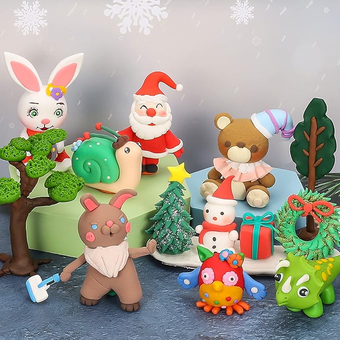 CiaraQ Modeling Clay Kit - 64 Colors Air Dry Clay with Sculpting Tools, Ideal for Crafting, DIY Projects. Easter/Halloween/Christmas Gifts.-CubbioJoy