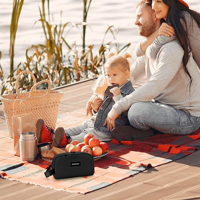 CERBONNY Small Cooler Bag Freezable Lunch for Work School Travel,Leak-proof Bag,Small Insulated For Kids/Adults,Freezer Bags,Freezable Snack Bag,Mini Fit Yogurt Black-CubbioJoy