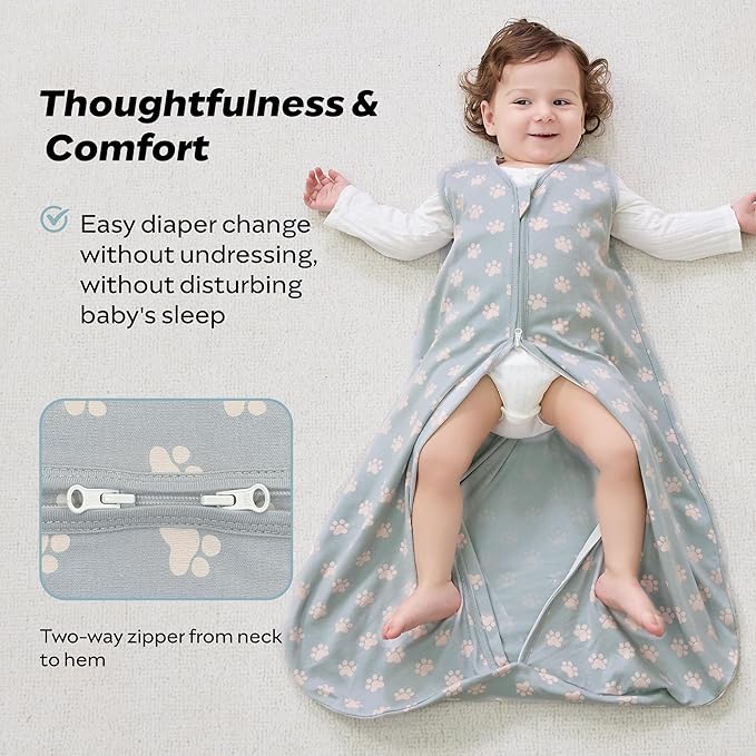JELLYMONI Baby Sleep Sack 6-12 Months Wearable Blanket for Baby, 100% Cotton 2 Pack Infant Toddler Sleeping Sack Lightweight Soft 2-Way Zipper Sleepsack-CubbioJoy