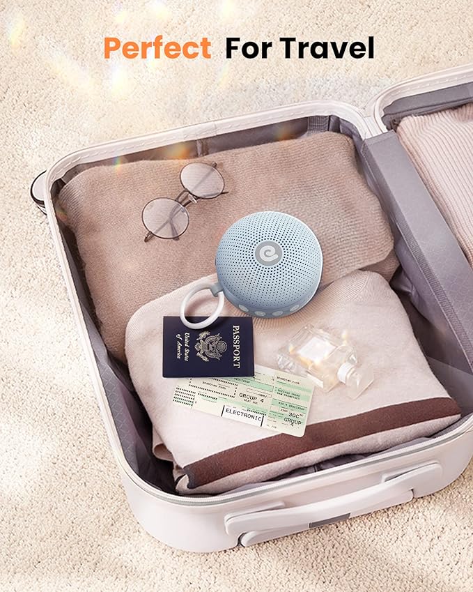 Dreamegg White Noise Machine - Portable Sound Machine for Baby Adult, Features Powerful Battery, 21 Soothing Sound, Noise Canceling for Office & Sleeping, Sound Therapy for Home, Travel(2Light Blue)-CubbioJoy