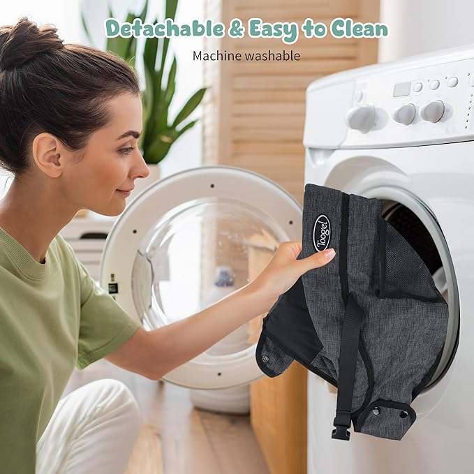 Booster Seat for Dining Table: Portable Toddler Booster Chair with Safety Buckle and Height Adjustable, Foldable Baby Feeding Chair, Kids High Chair Booster Seat for Kitchen Home Travel - Black-CubbioJoy