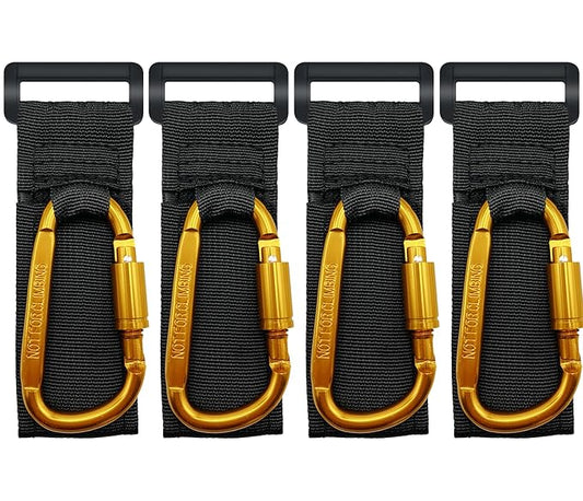 4 Pcs Baby Stroller Hook, Carry 30 lbs per Stroller Carabiner Clip, Adjustable Baby Stroller & Car Seat Hook for Hanging Diaper Bag, Wheelchair,Golf cart, Shopping and Pet Cart-CubbioJoy