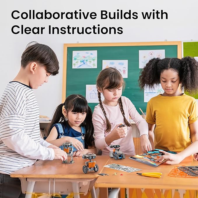 AOHU Solar Robot Building Kit STEM Gift for Boys Aged 8-13, DIY 15-in-1 Educational Science Building Toy, Solar or Battery Powered Robotic Set for Children Birthday with 212 Pieces-CubbioJoy