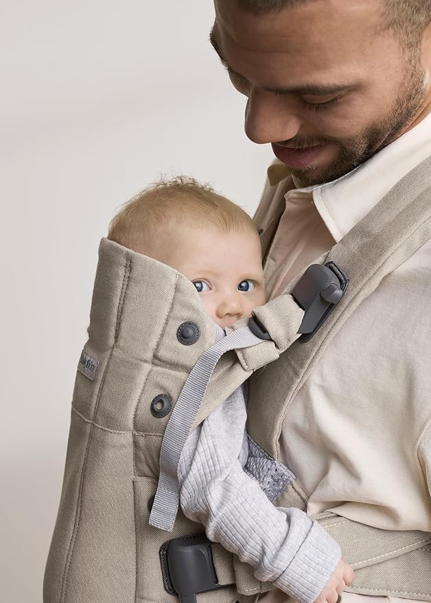 BabyBjörn Baby Carrier Harmony, Woven mélange, Light Beige | 3-in-1 Ergonomic Baby Carrier; Newborn, Facing-in, Outward-Facing, and Back Carrying Positions Supported (7-40 lbs), Newborn to Toddler-CubbioJoy