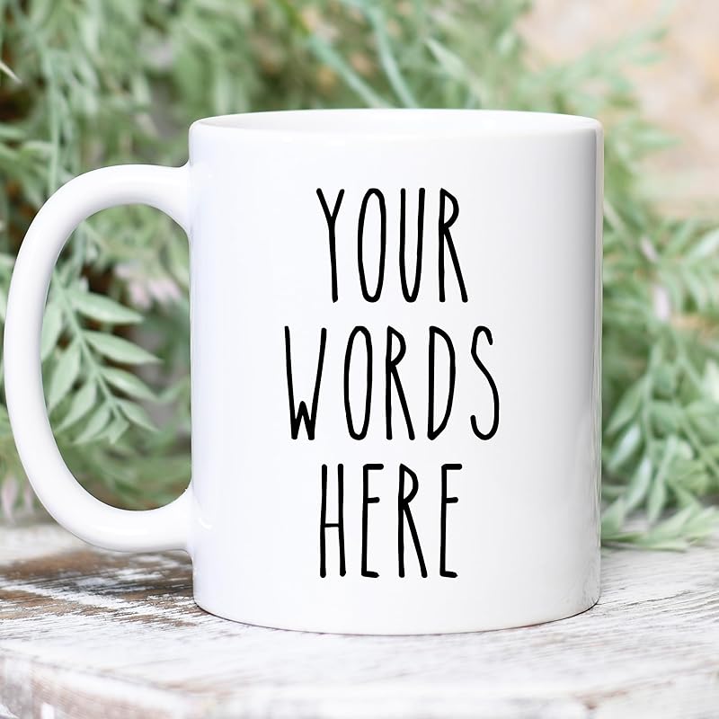 Custom Coffee Mug - Custom Mugs Design Your Own with Text, Name or Initials - Personalized Coffee Mug - Tazas Personalizadas 11 & 15 oz - Custom Gifts for Best Friend Woman, Him, Her, Mom, Dad-CubbioJoy