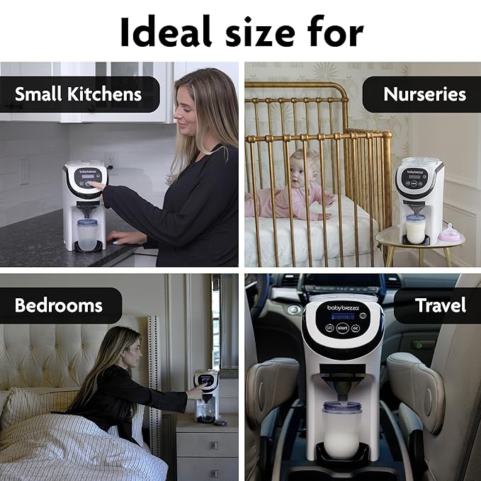 Baby Brezza Formula Pro Mini Baby Formula Mixer Machine Fits Small Spaces and is Portable for Travel– Bottle Makers Makes The Perfect Bottle for Your Infant On The Go, White-CubbioJoy