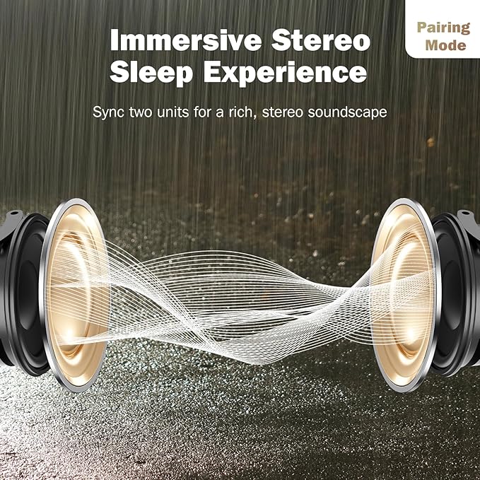 2-Pack Sync Stereo, Paussion Portable Mini Noise White Sleep Sound Machine for Adults Kids Baby 25 Soothing Songs, Auto Timer, Perfect for Travel, Home, Office Privacy-CubbioJoy