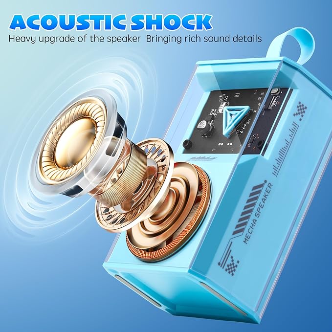 Karaoke Machine for Kids & Adults, Portable Bluetooth Mini Karaoke Speaker with 2 Wireless Microphone and Lights, Birthday Gifts for Girls & Boys, Toys for Girls, Family Home Party (Sky Blue)-CubbioJoy