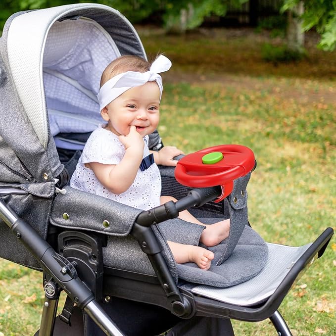 Accmor Stroller Steering Wheel Toy, Pretend Driving Simulated Steering Wheel for Baby Stroller Shopping Carts, Universal Detachable Funny Stroller Shopping Carts Toy Attachment Accessories-CubbioJoy