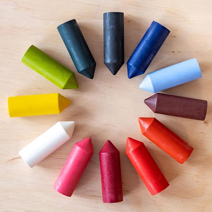 Beeswax Crayons 12 Vibrant Colors | 100% Natural & Eco-Friendly | Safe for Toddlers 1-3-CubbioJoy