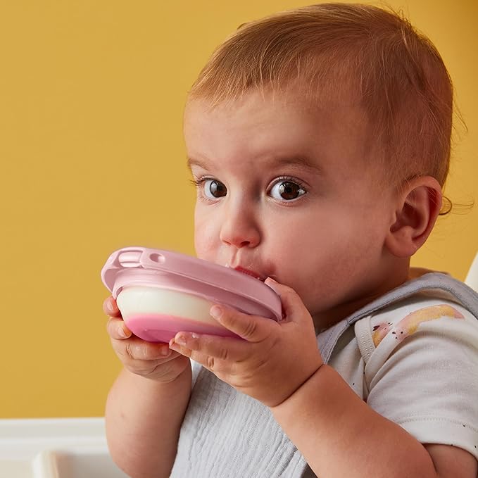 b.box Fill + Feed (Peony) | Reusable Baby Food Pouch | For Babies & Toddlers 4m+ | Silicone/Nylon Pouch, BPA-Free Lid | Dishwasher & Microwave Safe | 110mL (3.7oz, ½ Cup) Capacity-CubbioJoy