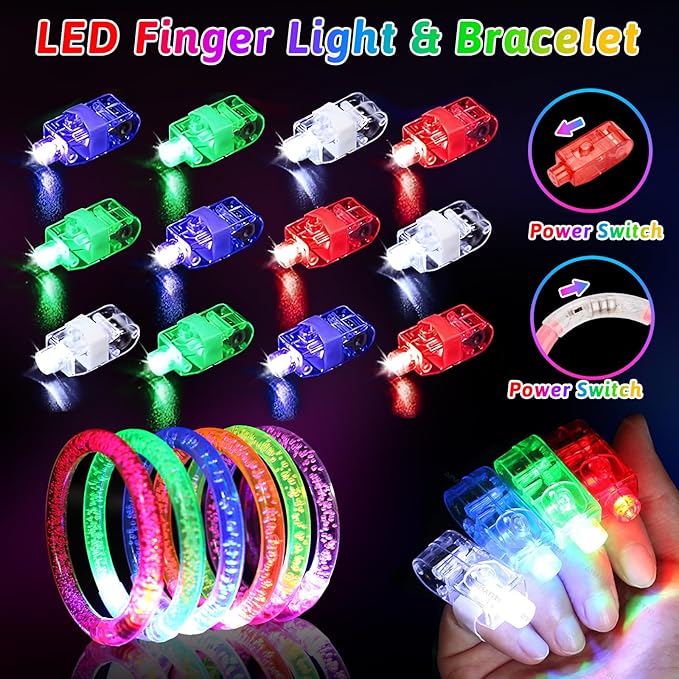 156PCS Glow in The Dark Party Supplies for Kids 8-12, Light Up Glasses Headband Rings Halloween Party Favor Adult, 100 Glow Sticks Bulk Party Pack DIY Necklaces Bracelets Neon Camping Pool Decorations-CubbioJoy