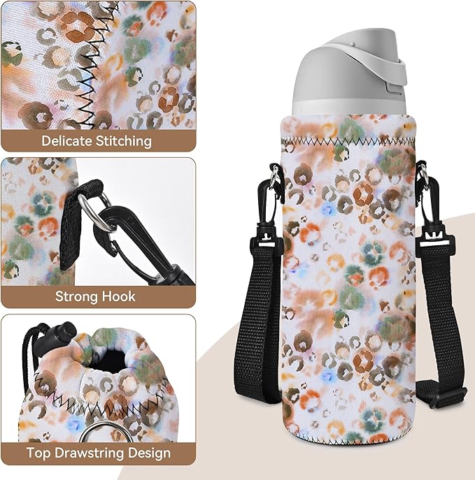 AUPET Water Bottle Sling Bag Carrier Crossbody Sleeve,Insulated Neoprene Bottle Case Holder Pouch Cover 500ML/17oz with Shoulder Strap for Walking Women Men-CubbioJoy