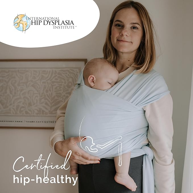Boba Baby Wrap Carrier - Original Baby Carrier Wrap Sling for Newborns - Baby Wearing Essentials - Newborn Wrap Swaddle Holder, Newborn to Toddler Infant Sling (Serenity Light Blue)-CubbioJoy