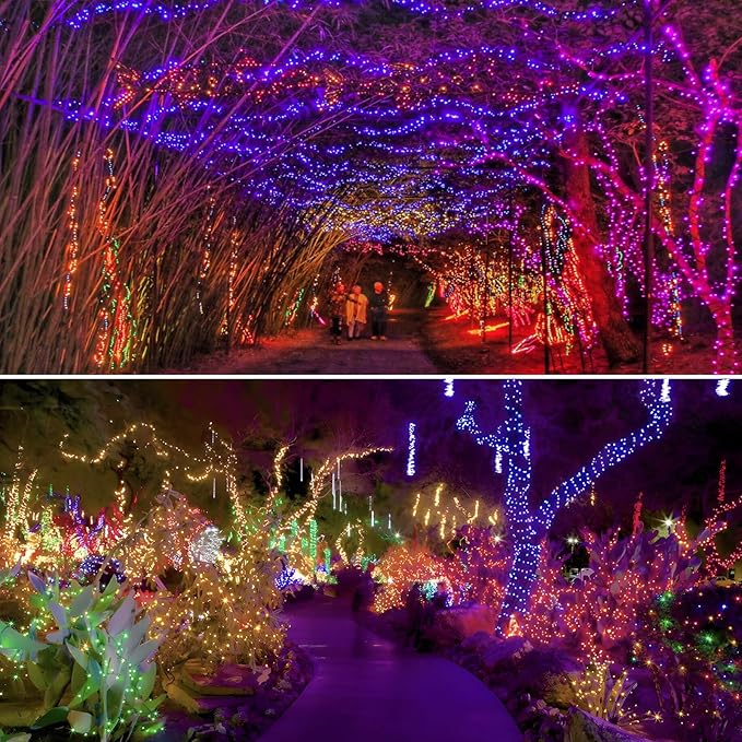 Albelt Smart Color Changing Halloween Lights, Christmas Decoration Lights with Remote & Timer, 66 FT 200 LED RGB Twinkle Fairy String Light Waterproof for Indoor Outdoor Fall Xmas Tree Decor-CubbioJoy