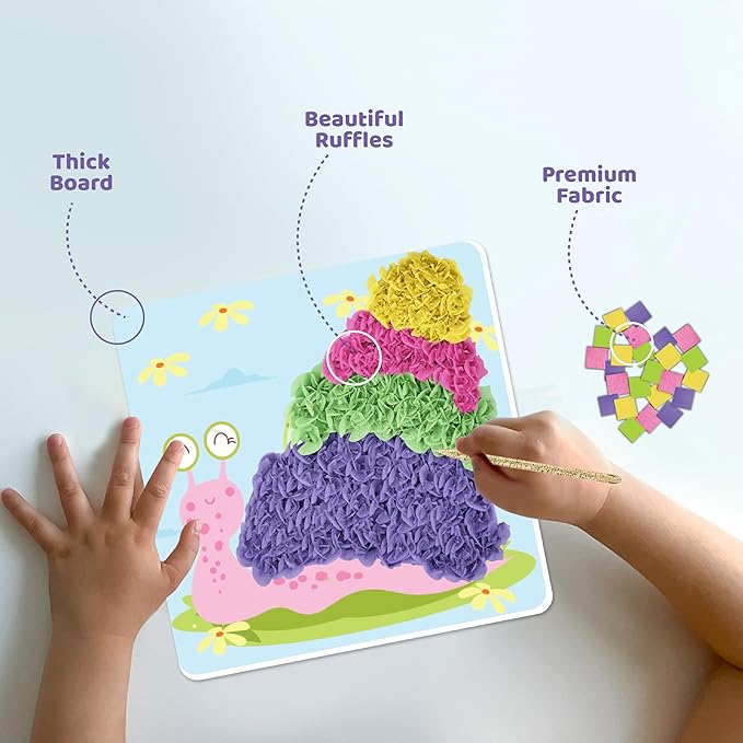 jackinthebox Poke Poke Art – Bugs Theme, Mess-Free Fabric Art and Craft, Flower Pressing Kits, Gift for Kids, Toys for Girls and Boys Ages 4 5 6 7 8-CubbioJoy