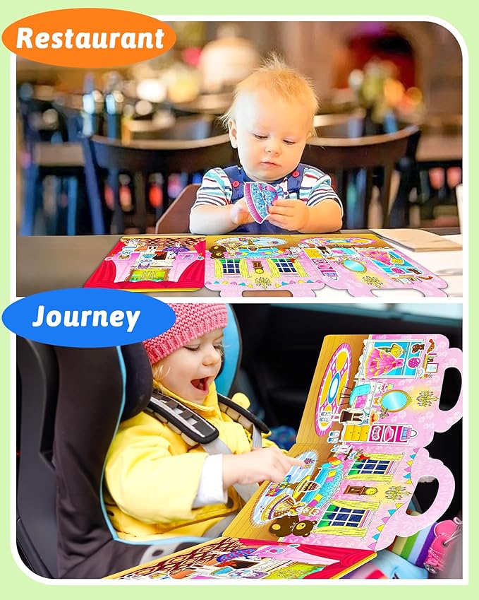 Benresive Reusable Sticker Book for Toddlers 2-4 Years, Fun Travel Stickers for Kids, Waterproof Sticker Books for Toddlers 1-3, Crafts Activities for Todddlers 1-3 2-4 3-5 - Dress Up-CubbioJoy