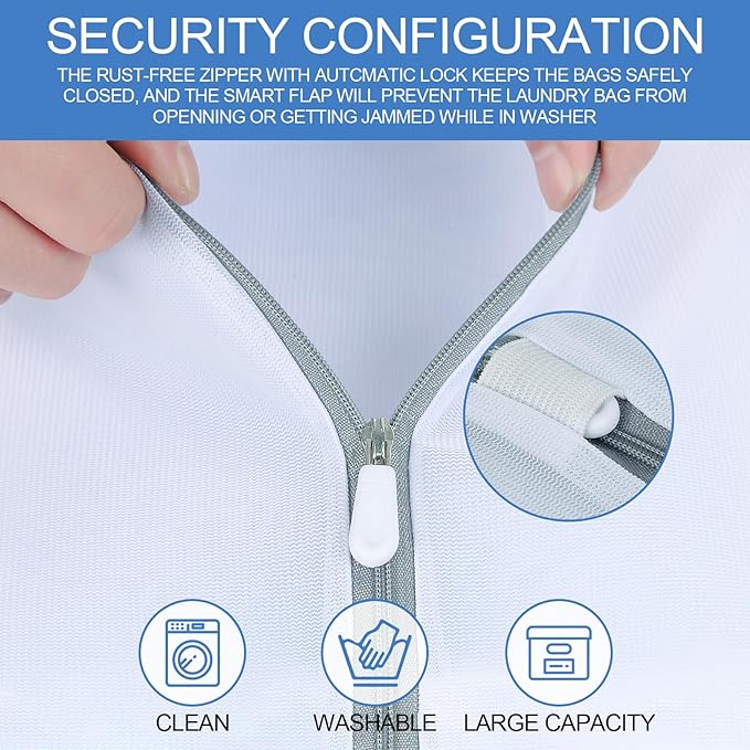 4Pcs Mesh Laundry Bags for Delicates（ 2L,2XL ）,Laundry Bags Mesh Wash Bags,Laundry Bag For Washing Machines,For clothes, pants, skirts, outerwear, anti knot-CubbioJoy