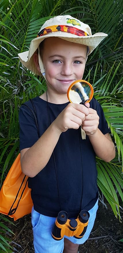 Adventure Kidz Outdoor Exploration Kit, Children’s Binoculars, Flashlight, Compass, Fox Whistle, Magnifying Glass, Backpack. Great Gift Set for STEM, Pretend Play, Ages 3+ Boys Girls-CubbioJoy