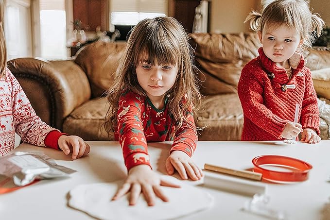 Baby Handprint Footprint Keepsake Ornament Kit (Makes 2) - Bonus Stencil for Personalized Christmas, Newborn, New Mom & Shower Gifts. 2 Easels! Non-Toxic Clay, Air-Dries Light & Soft, Won't Crack.-CubbioJoy