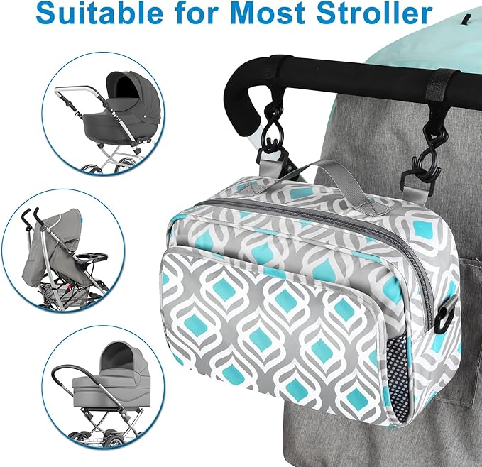 Accmor Stroller Organizer, Universal Stroller Organizer with Insulated Cup Holder Pocket, Dual Purpose Large Capacity Stroller Bag Caddy, Stroller Accessories Fits for Uppababy, Doona, Nuna Strollers-CubbioJoy
