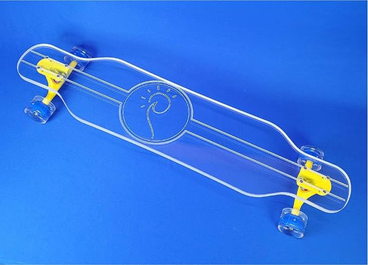 Clear Longboard Skateboard - Transparent Acrylic Long Boards with Light-Up LED Wheels for Smooth Rides - Ride The Streets in Style with Longboard Built for Beginners & Pros Alike-CubbioJoy