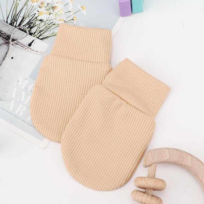 BQUBO 6 Pairs Newborn Baby Boys Girls Mittens 0-6 Months Unisex-Baby Infant Mittens Elastic No Scratch Wrist Gloves-CubbioJoy