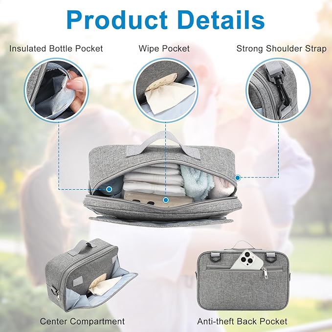 Accmor Stroller Organizer, Universal Stroller Organizer with Insulated Cup Holder Pocket, Dual Purpose Large Capacity Stroller Bag Caddy, Stroller Accessories Fits for Uppababy, Doona, Nuna Strollers-CubbioJoy