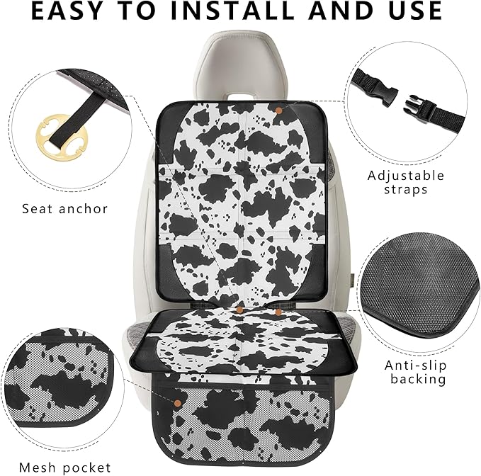 Car Seat Protector for Child Car Seat, 2 Pack Baby Car Seat Covers with Mesh Pockets & Non-Slip Backing 600D Durable Seat Protector-CubbioJoy