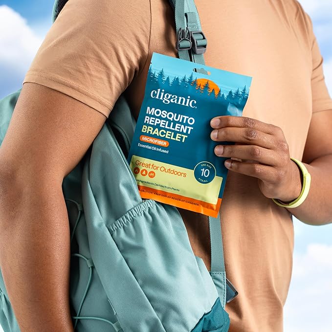 Cliganic Mosquito Repellent Microfiber Bracelets (10 Count) - for Adults and Kids, DEET Free Wristbands-CubbioJoy