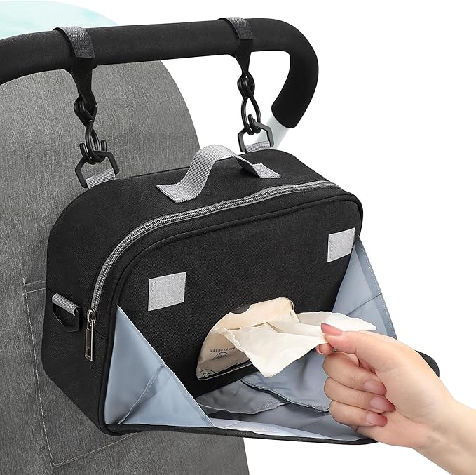 Accmor Stroller Organizer, Universal Stroller Organizer with Insulated Cup Holder Pocket, Dual Purpose Large Capacity Stroller Bag Caddy, Stroller Accessories Fits for Uppababy, Doona, Nuna Strollers-CubbioJoy