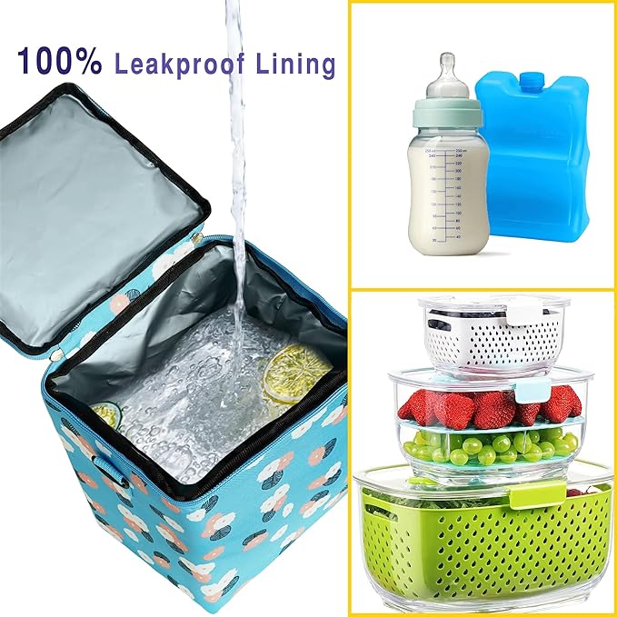 Breast Milk Cooler Bag with Ice Pack - Fits 4 Bottles Up to 9 Oz - Insulated Bag for Nursing Moms, Daycare, Travel-CubbioJoy