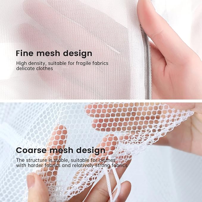 4Pcs Mesh Laundry Bags, Heavy Duty Laundry Bag, Durable Delicate Laundry Bag for College, Dorm, Travel, Family And Apartment Dwellers, (1small, 1medium, 1large, 1xx-Large) White-CubbioJoy