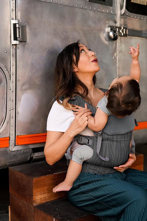 Beco Gemini Baby Carrier Newborn to Toddler - Front, Back and Hip Seat Carrier, Baby Carrier Backpack & Baby Front Carrier with Adjustable Seat, Ergonomic Baby Holder Carrier 7-35lbs (Dark Zebra)-CubbioJoy