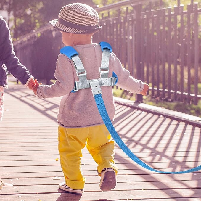 Accmor 3 in1 Toddler Harness Leash, Soft Kid Harness with Anti Lost Wrist Link, Baby Leash, Leash for Toddlers, Child Walking Harness Kids Leash Wristband Rope Belt with Lock for Baby Boys-CubbioJoy